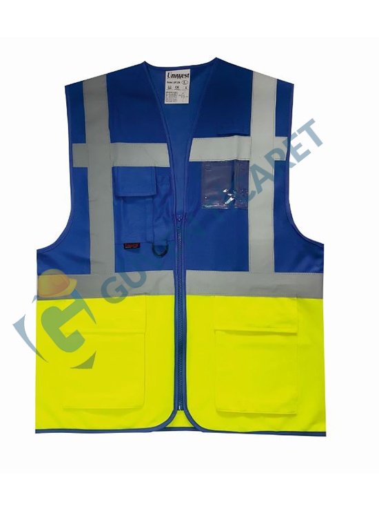 Uniwest® UW-216 Yönetici Yeleği SaxMavi  Sar