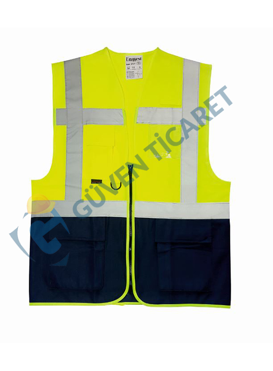 Uniwest® UW-211 Yönetici Yeleği SarıLacivert