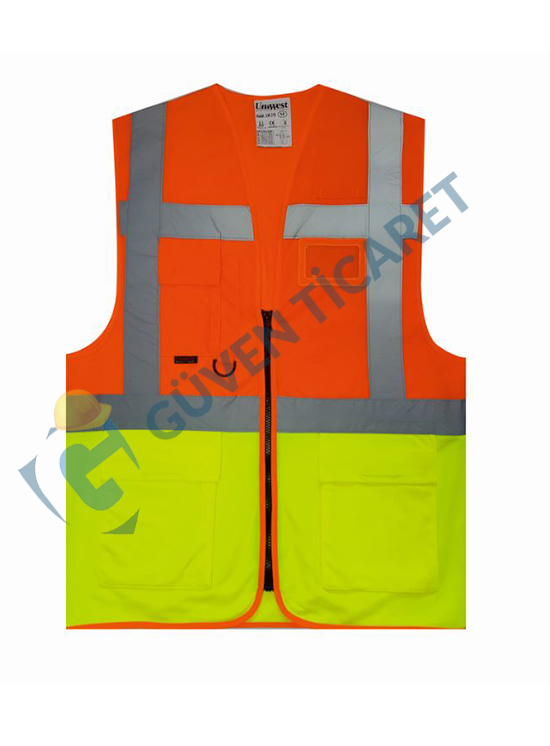 Uniwest® UW-214 Yönetici Yeleği Turuncu-Sarı